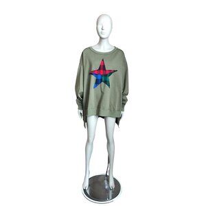 Fantastic Fawn Green Star Long Sleeve Sweater